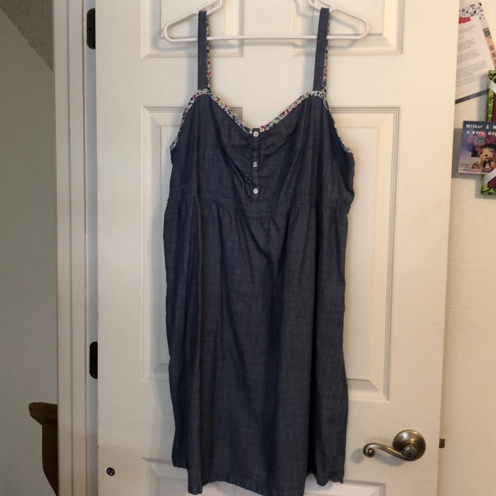 Jean dress with floral border